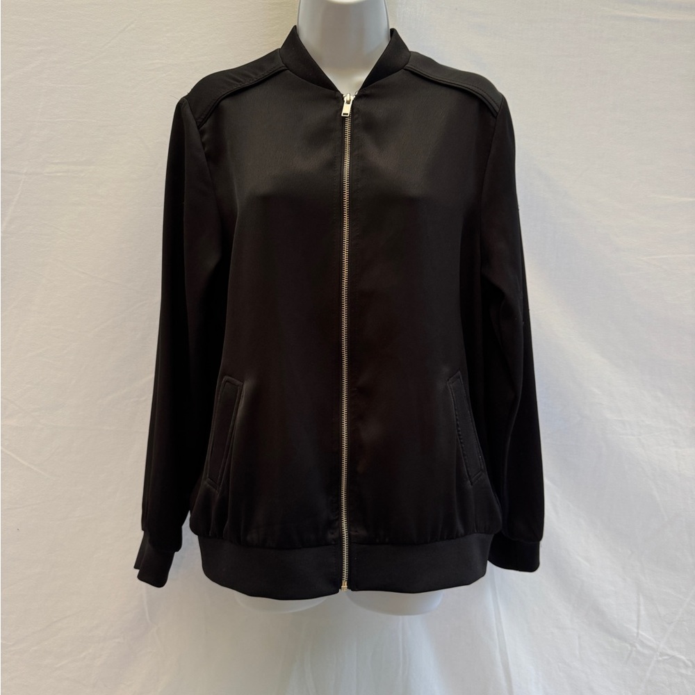 Topshop Sleek Black Bomber Jacket